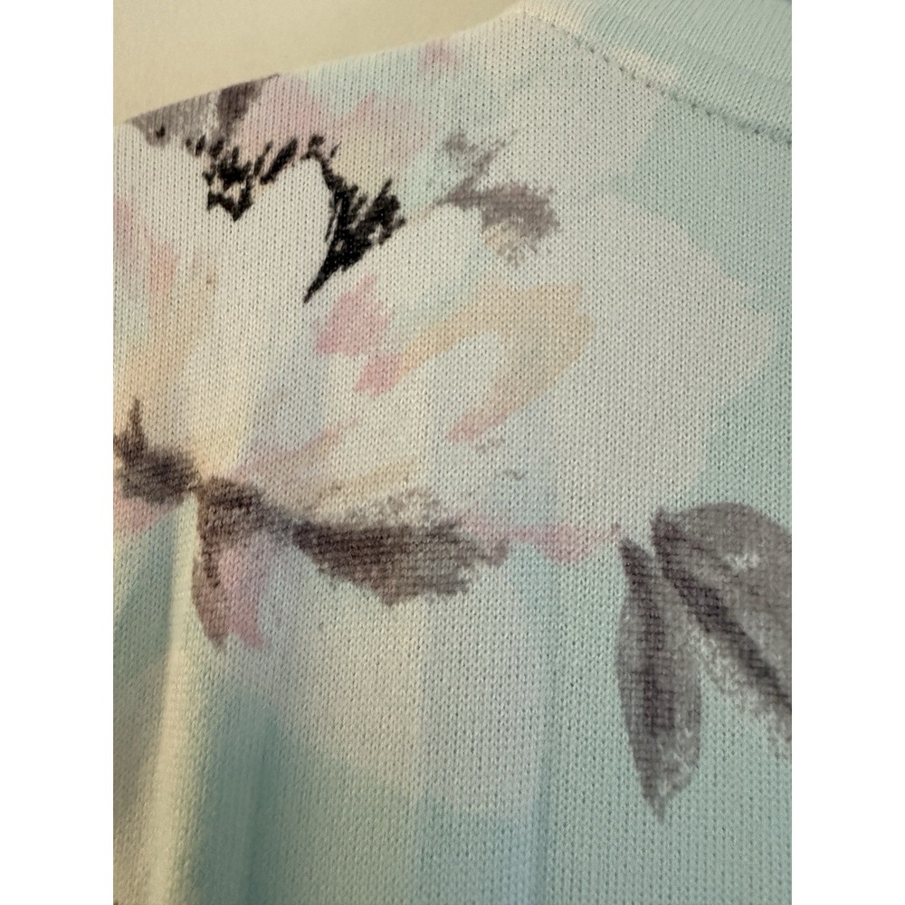 LAURA ASHLEY WOMEN SOFT COZY NIGHTGOWN M PASTEL MINT FLORAL NWT LACE POCKET - Picture 8 of 12